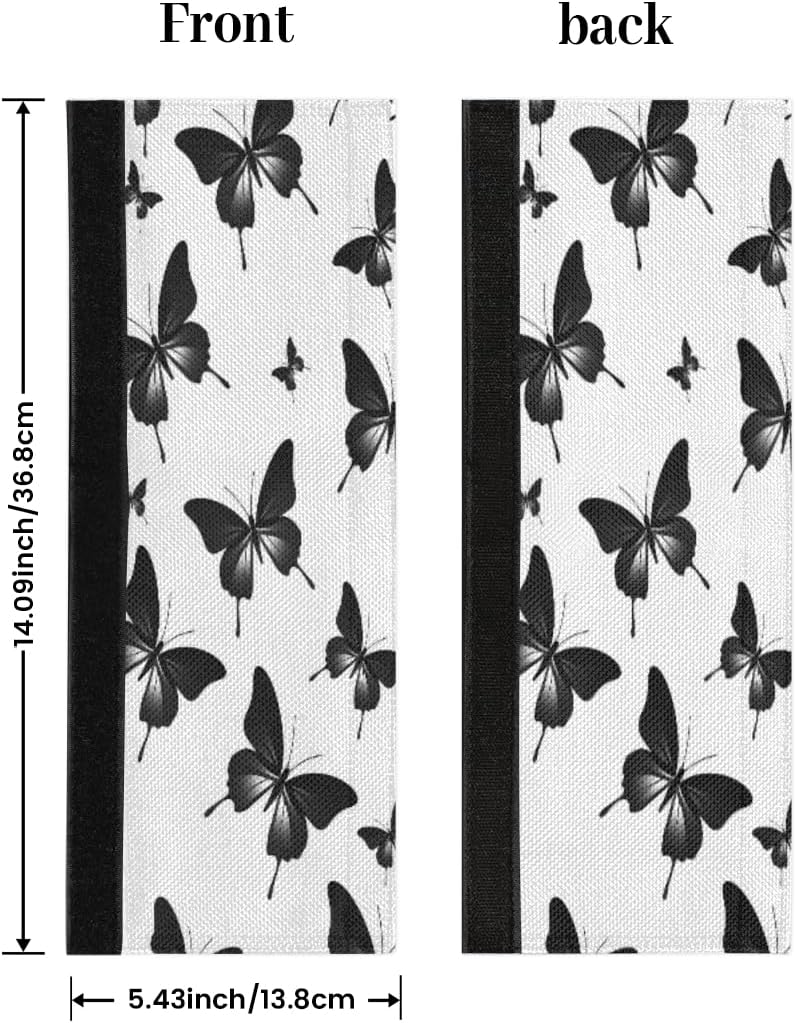 DXTKWL Black Butterfly Pattern Refrigerator Door Handle Covers Set of 2 Kitchen Appliance Handle Covers Protector for Fridge Microwave Stove Oven Dishwasher - Image 1